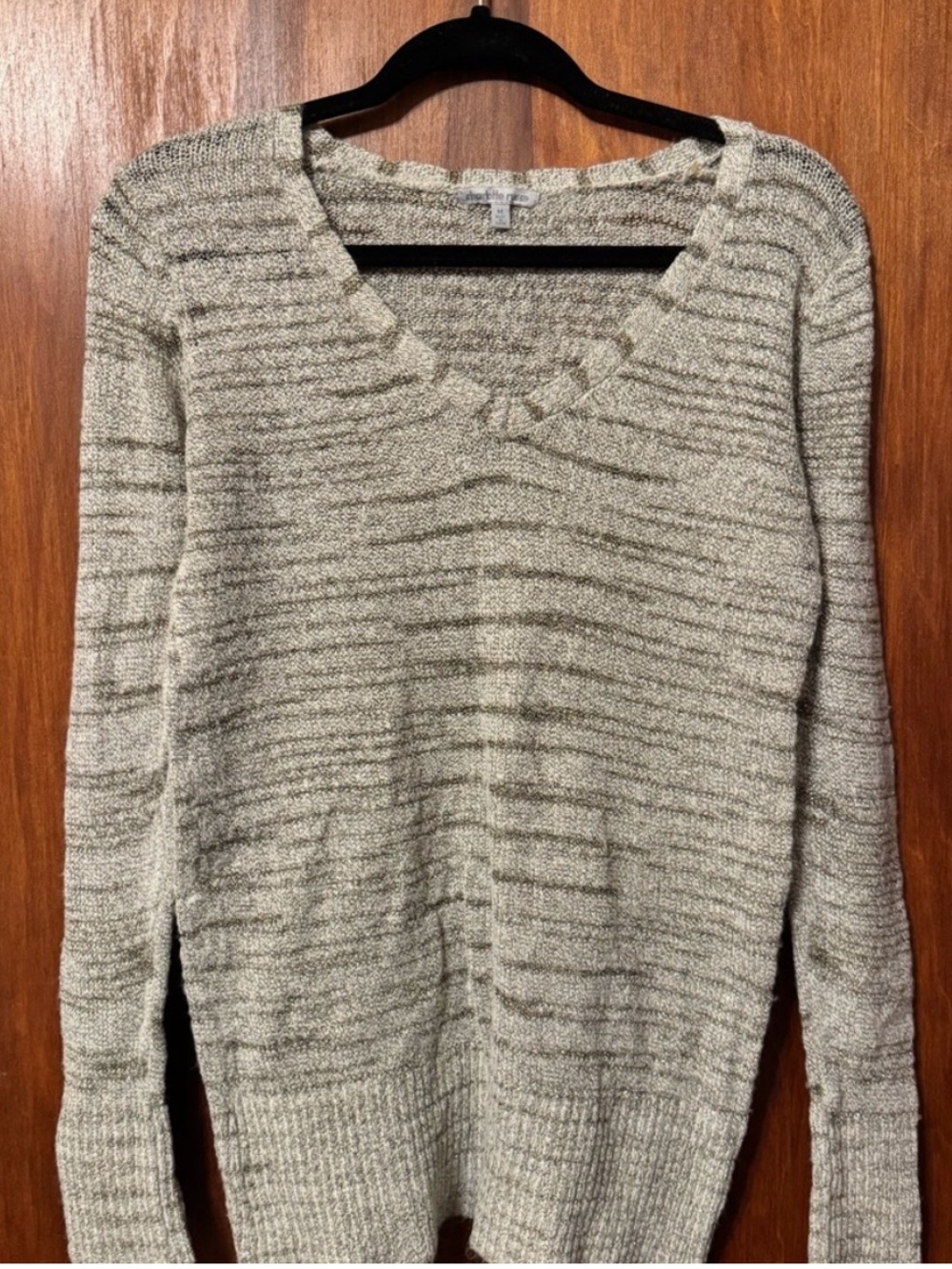 Charlotte Russe Gray Sparkle Y2K V-Neck Sweater Medium